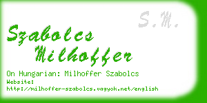 szabolcs milhoffer business card